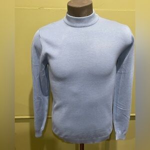 Lavane sweater shirt mock neck sky blue regular fit
